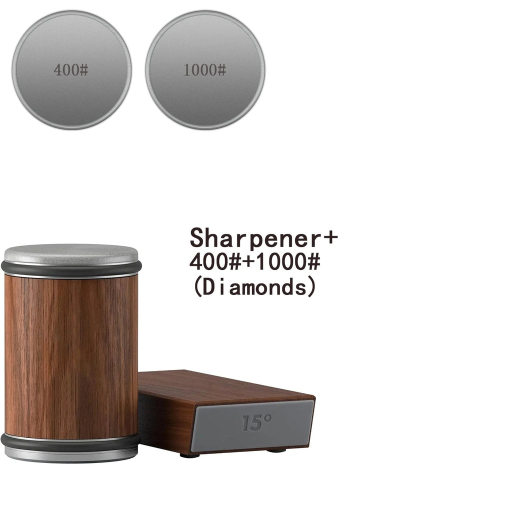 Magnetic Rolling Knife Sharpener with Wooden Base and 15 Degree Angle Guide - Image 48