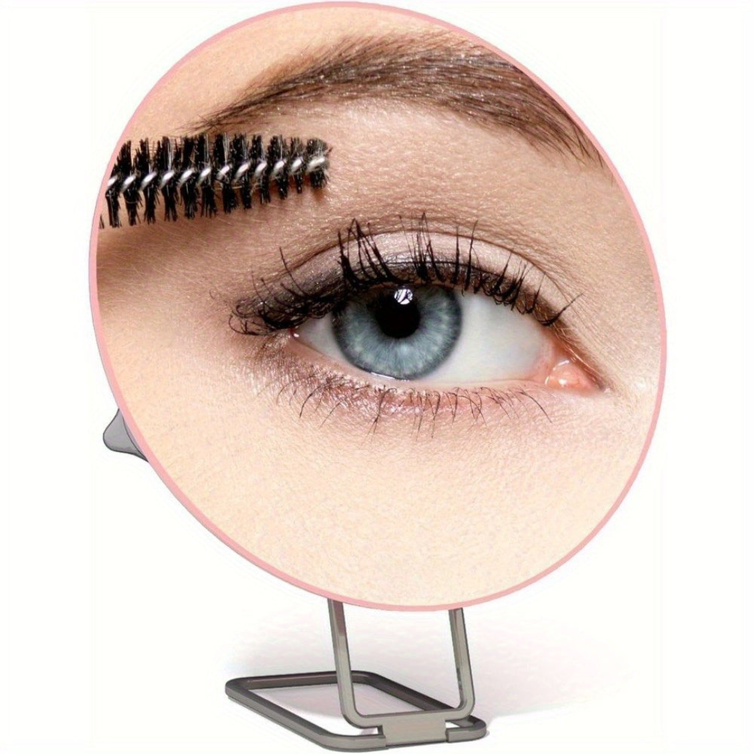 Magnifying Makeup Mirror with Folding Stand and Handheld Handle - Image 4
