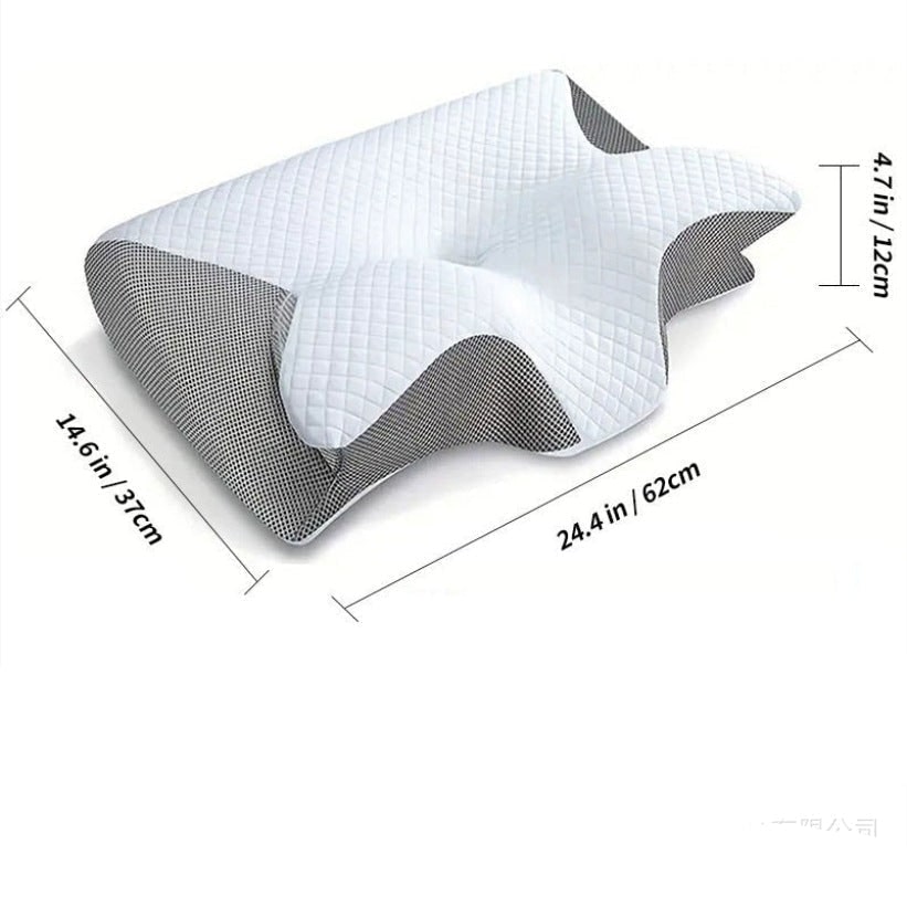 Memory Foam Cervical Pillow with Contoured Butterfly Shape and Orthopedic Neck Support - Image 5