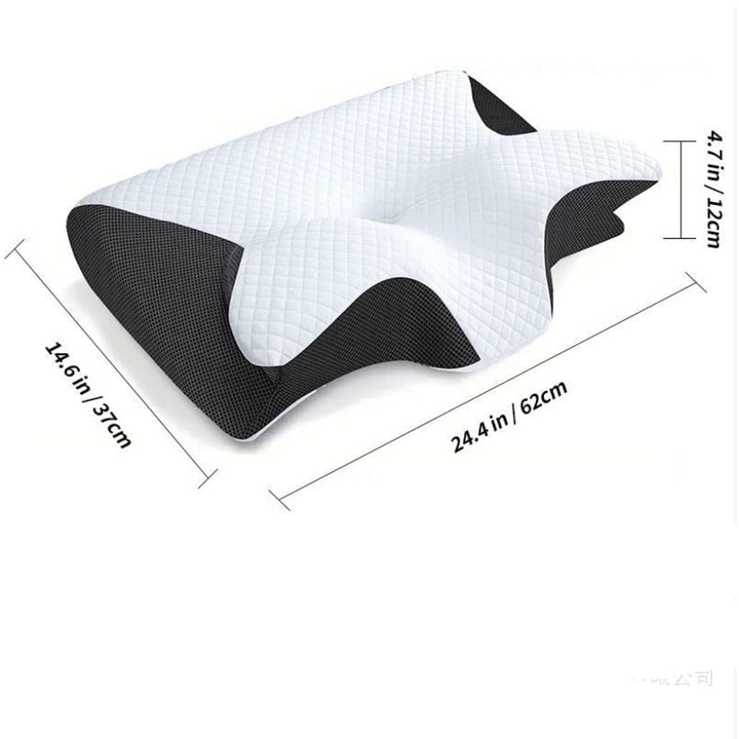 Memory Foam Cervical Pillow with Contoured Butterfly Shape and Orthopedic Neck Support - Image 6