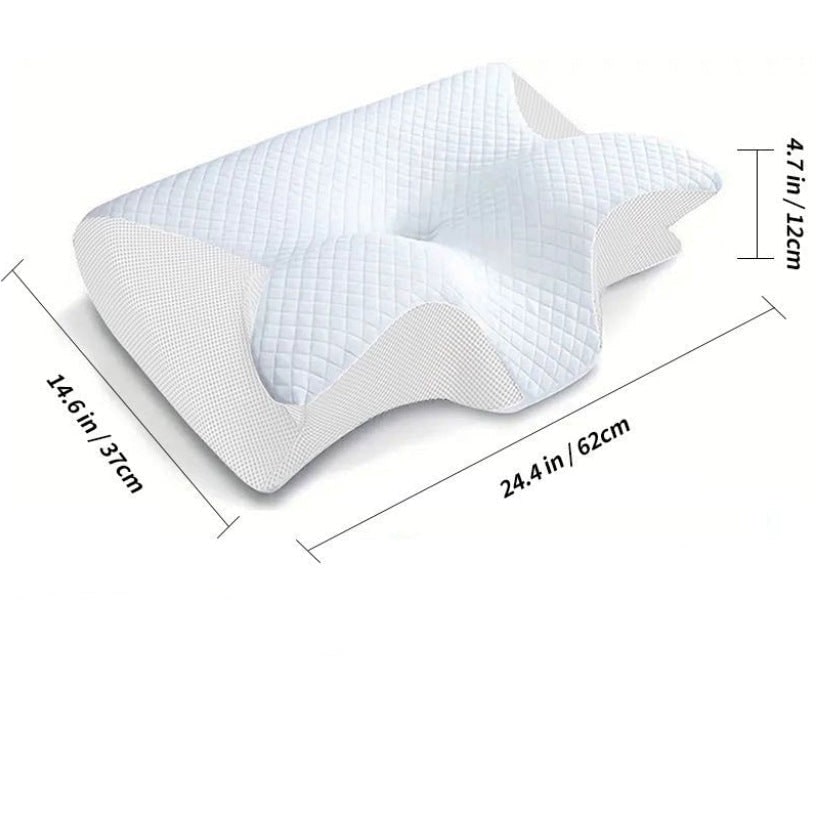 Memory Foam Cervical Pillow with Contoured Butterfly Shape and Orthopedic Neck Support - Image 7