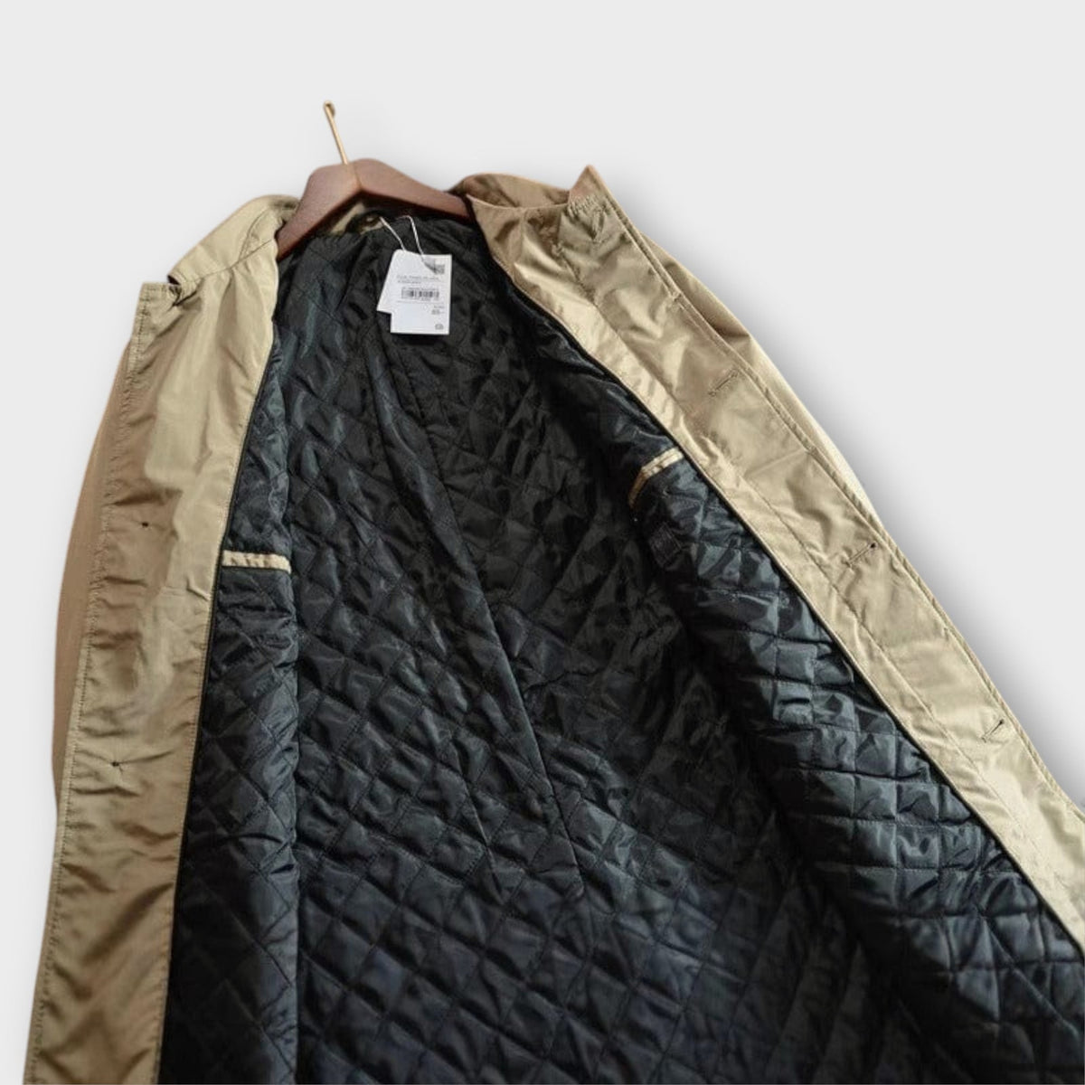 Men's Car Coat Single Breasted with Structured Woven Fabric and Point Collar - Image 6