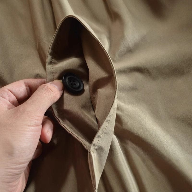 Men's Car Coat Single Breasted with Structured Woven Fabric and Point Collar - Image 8