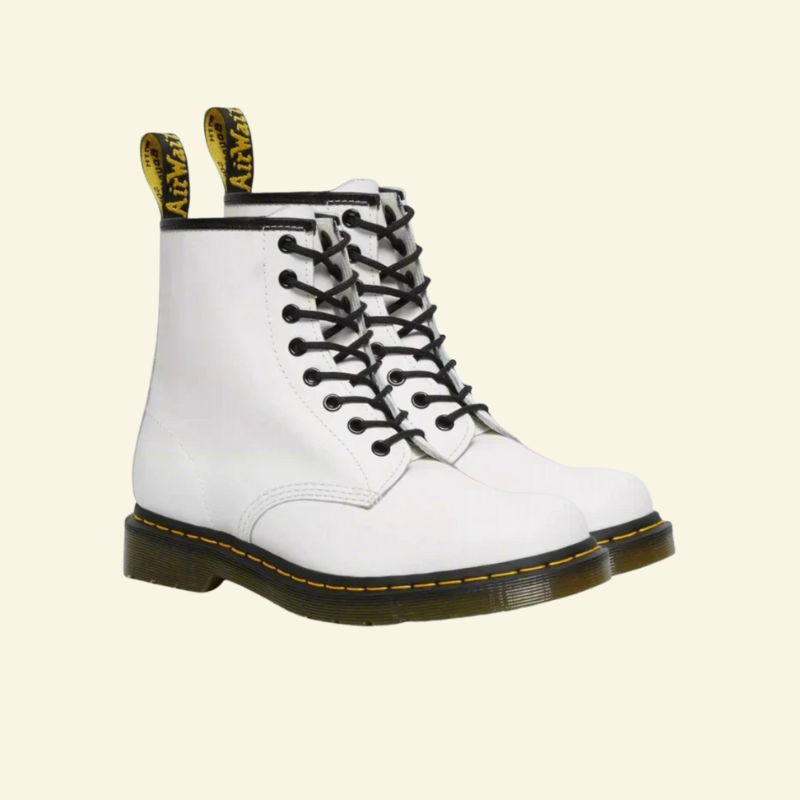 Men's Combat Boots Lace-Up Ankle with Yellow Welt Stitching and Leather Upper - Image 4