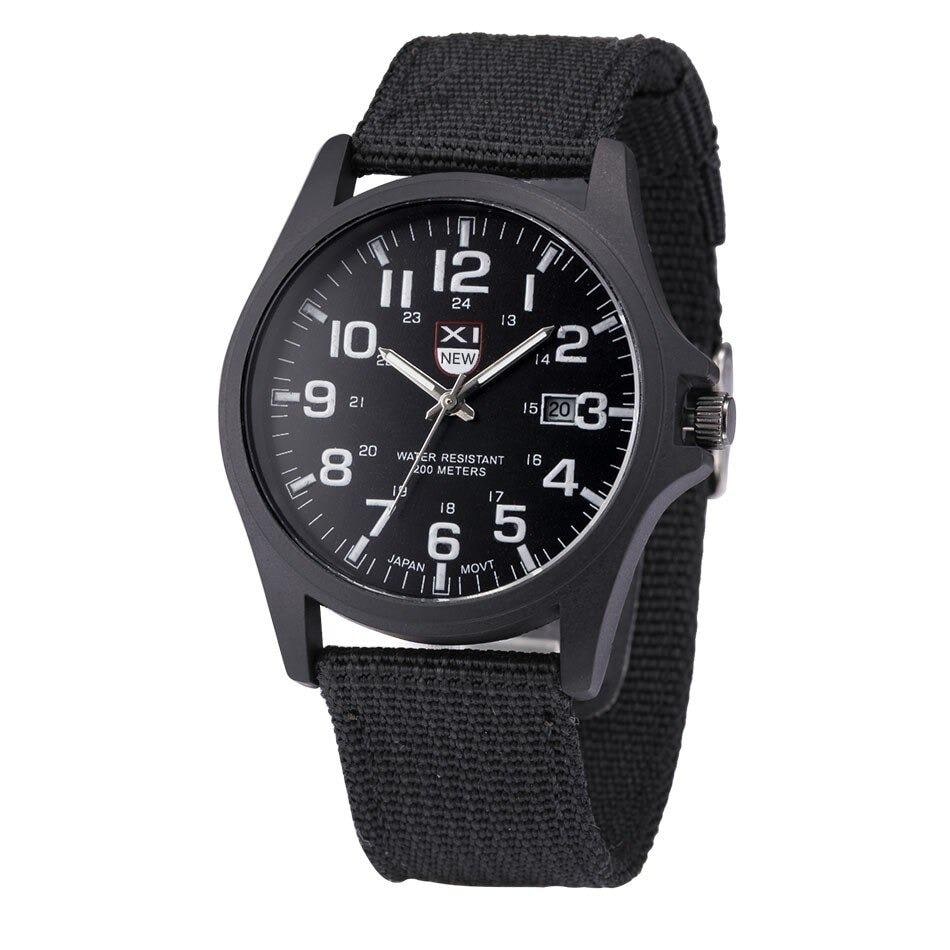 Men's Field Watch with Tactical Analog Display and Woven Nylon Nato Strap - Image 7
