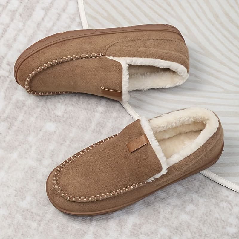 Men's Moccasin Slippers with Fleece Lining and Slip-On Design for Indoor Comfort - Image 11