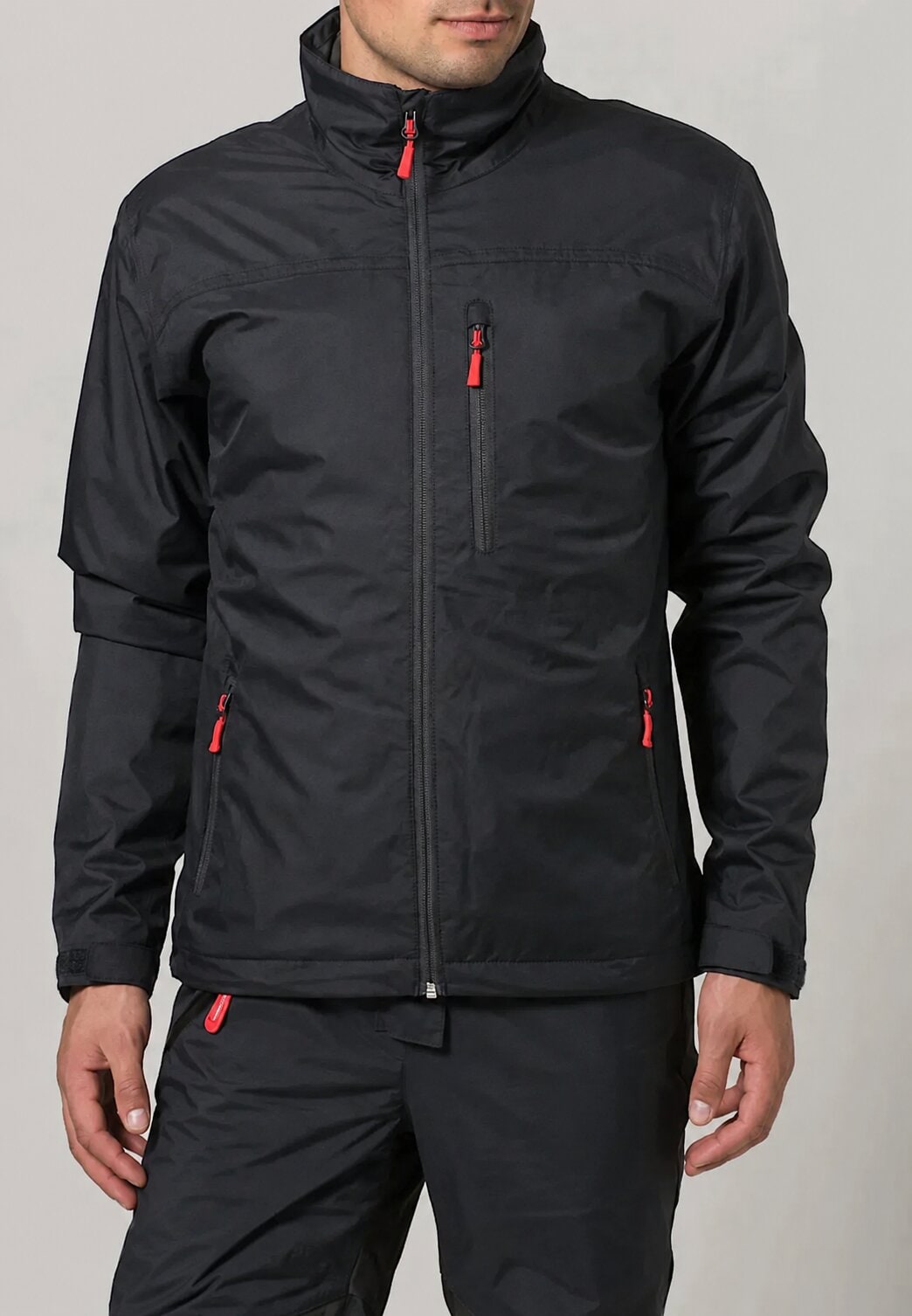 Men's Rain Jacket Lightweight Water-Resistant with Fleece-Lined Collar - Image 1