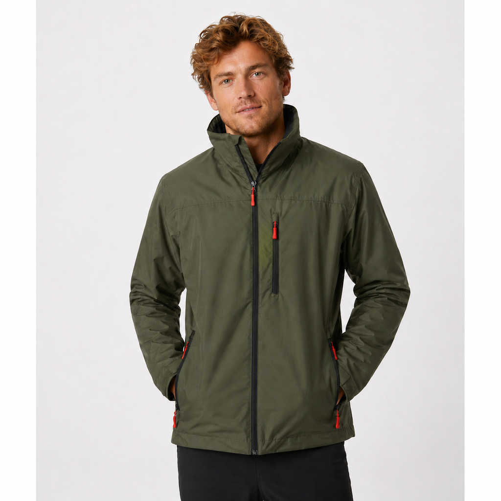 Men's Rain Jacket Lightweight Water-Resistant with Fleece-Lined Collar - Image 5