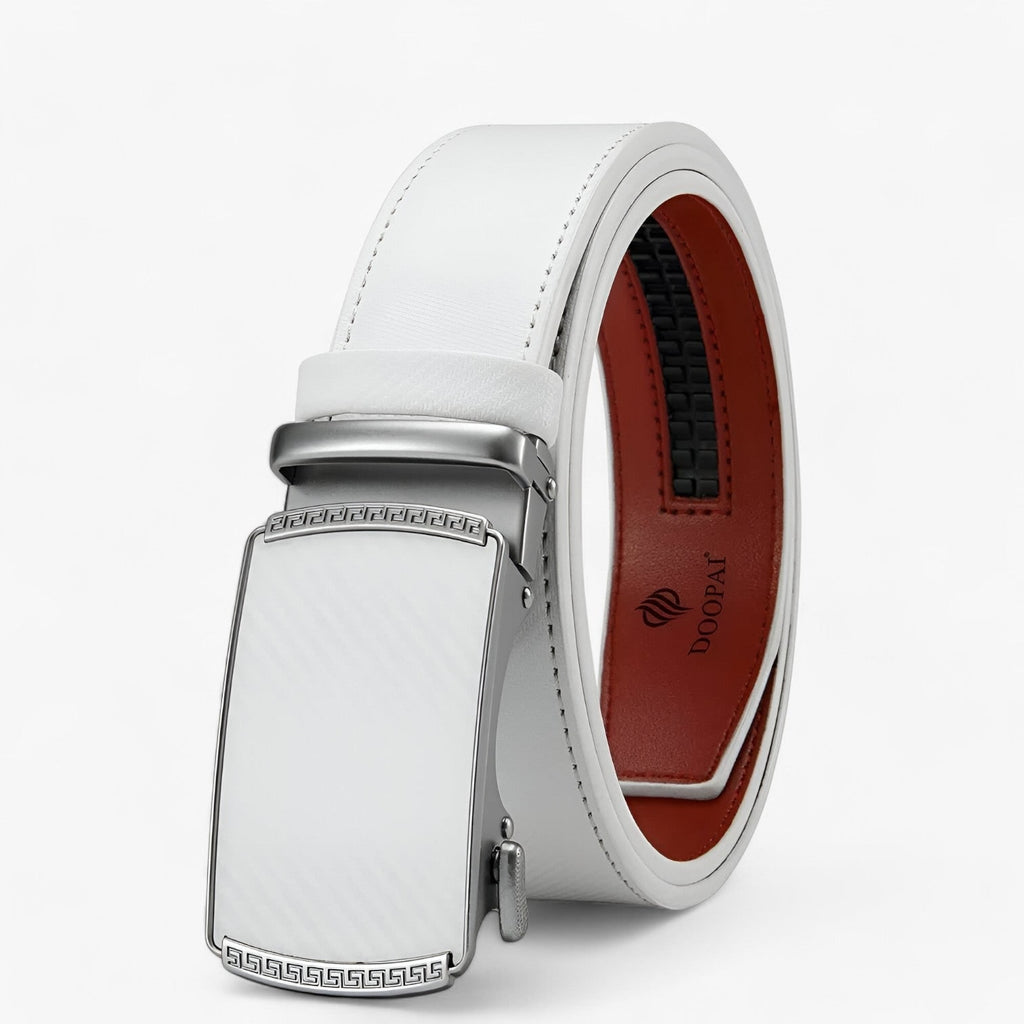 Men's Ratchet Belt with Automatic Buckle and Textured Leather Strap - Image 7