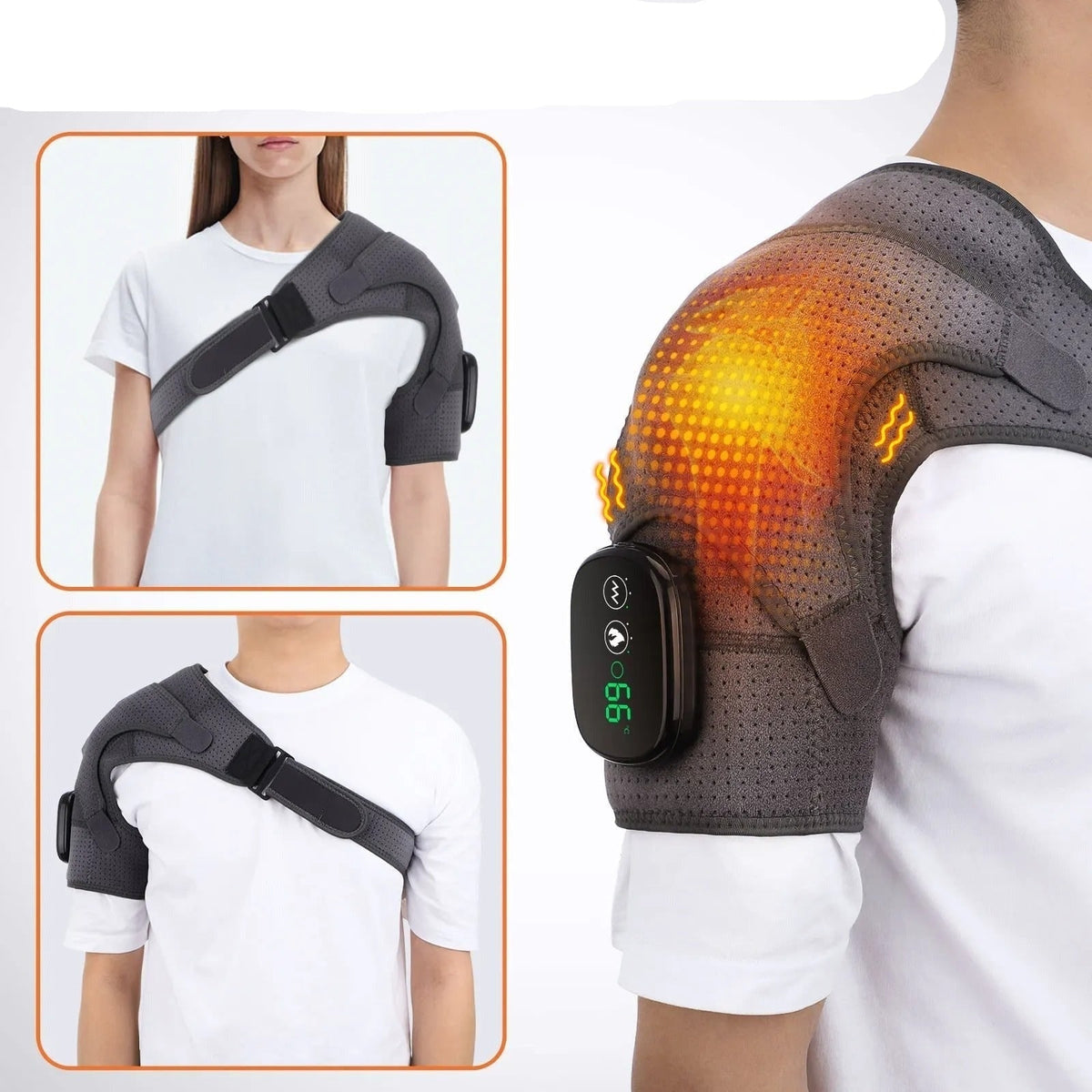 Men's Wireless Neck and Shoulder Massager with Heat and Vibration Rechargeable Digital Controller - Image 5