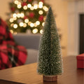 Miniature Christmas Trees with Bottle Brush Bristles and Frosted Snow Effect for Tabletop Decor - Image 1