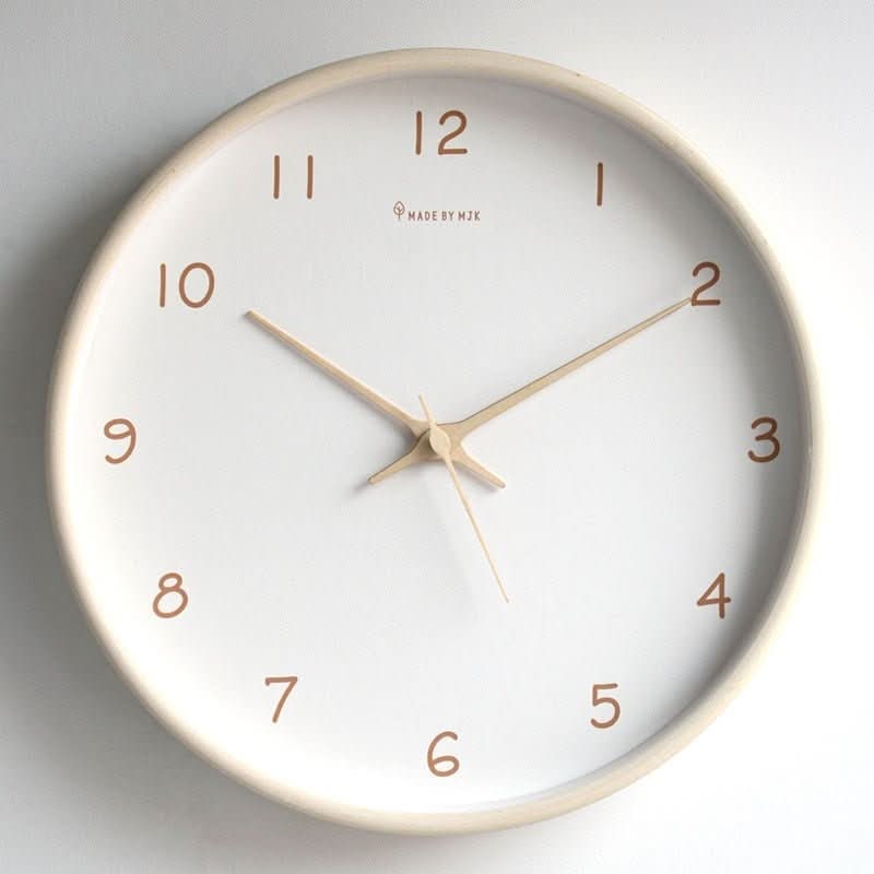 Minimalist Wooden Wall Clock with Silent Analog Movement and Arabic Numerals - Image 1