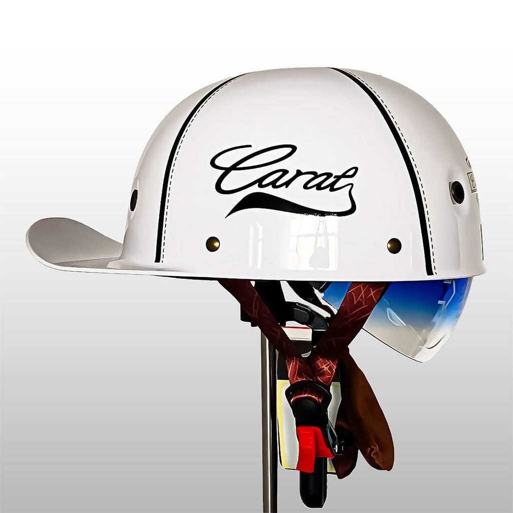 Motorcycle Half Helmet with Retro Visor Quick Release Strap and Removable Sun Shield - Image 8