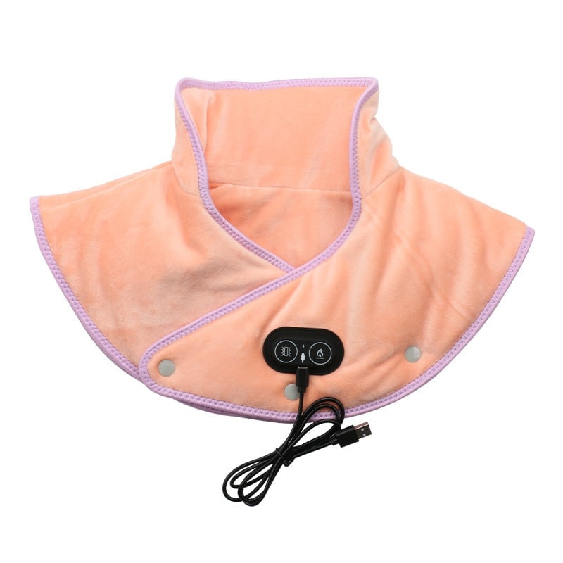Neck Heating Pad with Vibration Massage Electric Shoulder Wrap and Plush Fleece - Image 2