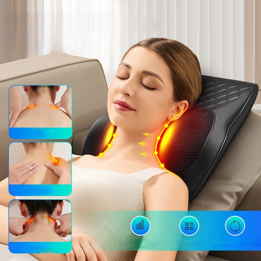 Neck Massage Pillow with Shiatsu Heat and Shoulder Massager Remote Control - Image 3