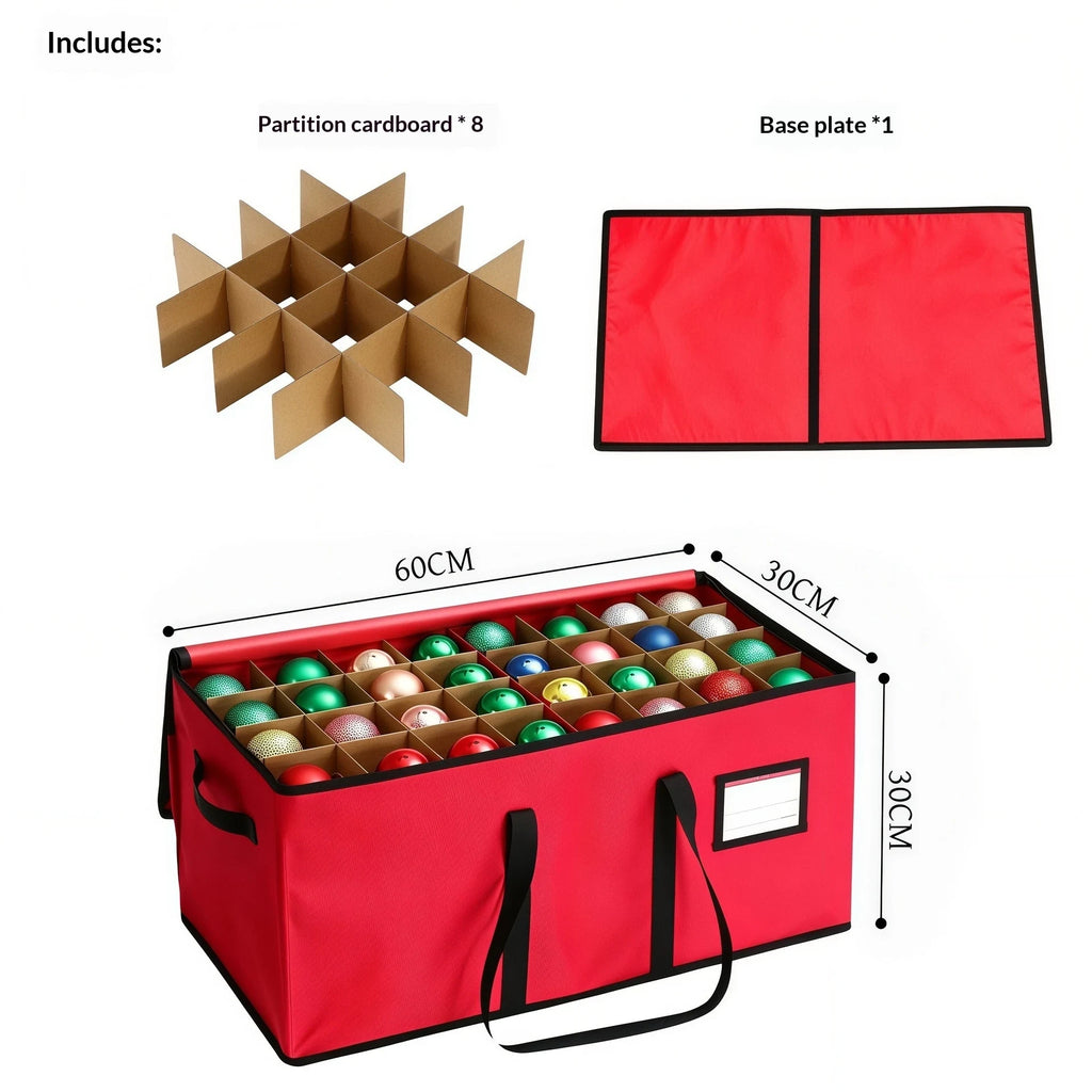Ornament Storage Container with Dividers Zippered Lid and Handles for Christmas Decorations - Image 5