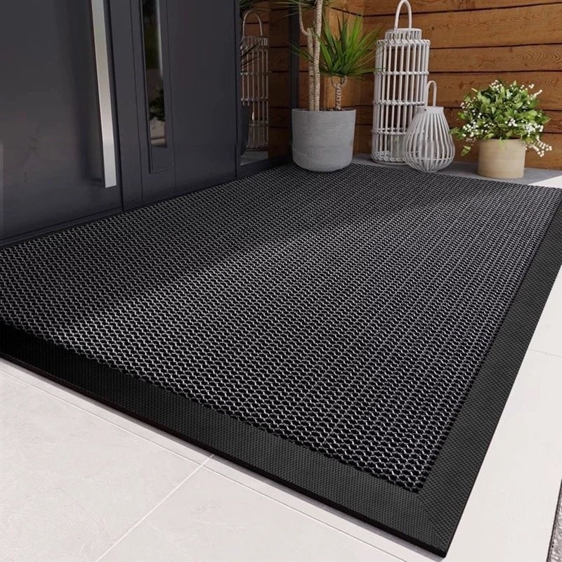 Outdoor Doormat with Coiled PVC Loop Rubber Border and Non-Slip Backing for Front Door Entrance - Image 2