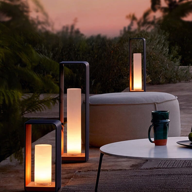 Outdoor Floor Lamp Modern Design with Rectangular Frame for Patio and Garden Lighting - Image 23