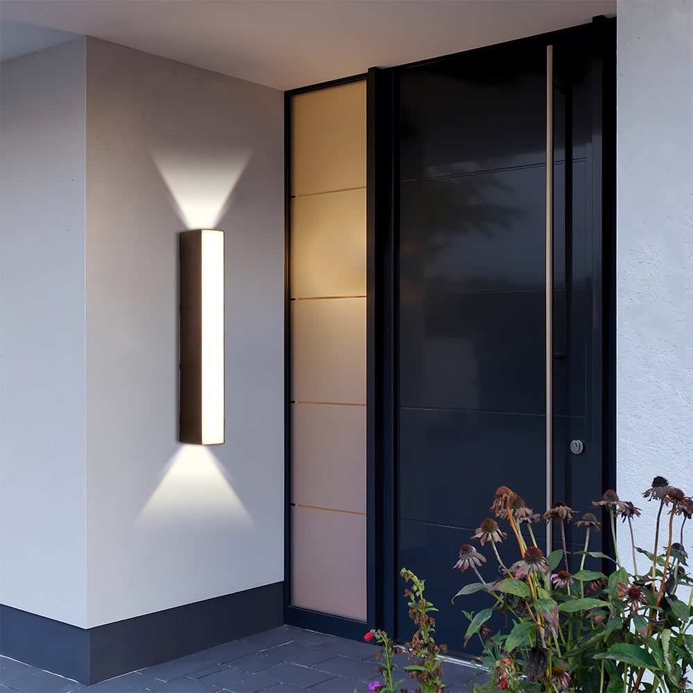 Outdoor Wall Sconce LED Lamp with Up Down Lighting and Matte Black Metal Housing - Image 6