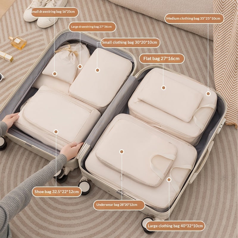 Packing Cubes for Travel with Compression Luggage Organizer Bags and Zippered Pouches - Image 7