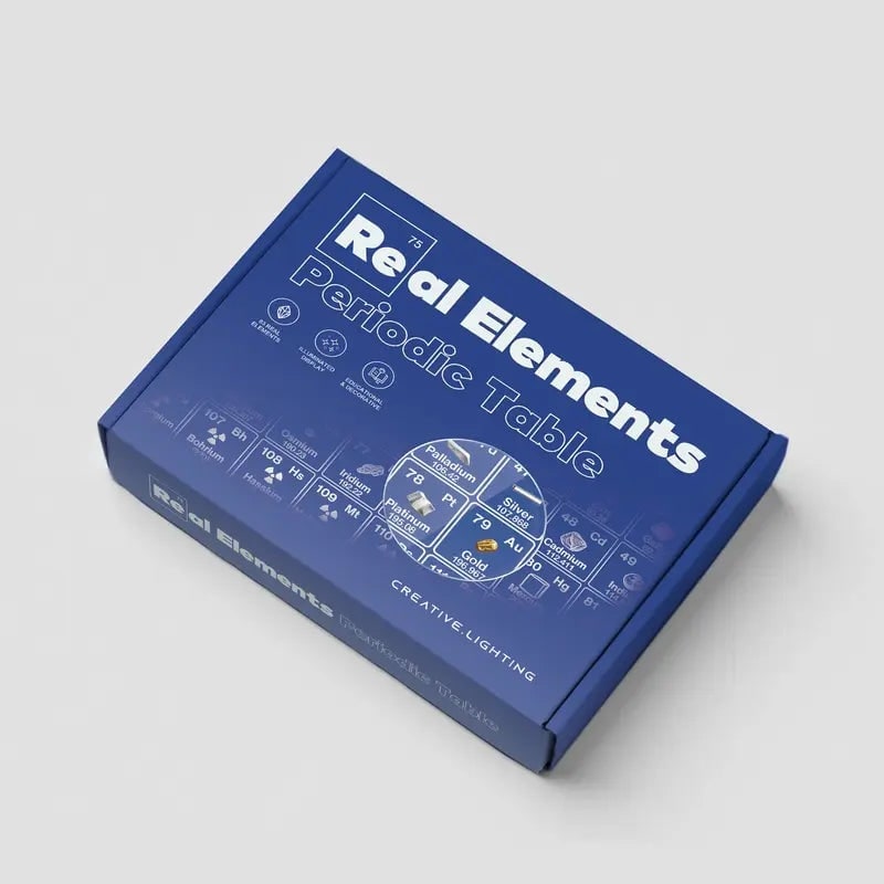 Periodic Table with Charges and Atomic Mass LED Display with Real Elements Acrylic Block - Image 5