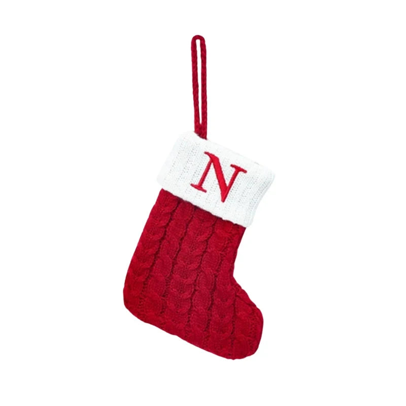 Personalized Mini Christmas Stocking with Cable Knit and Embroidered Initial - Image 13