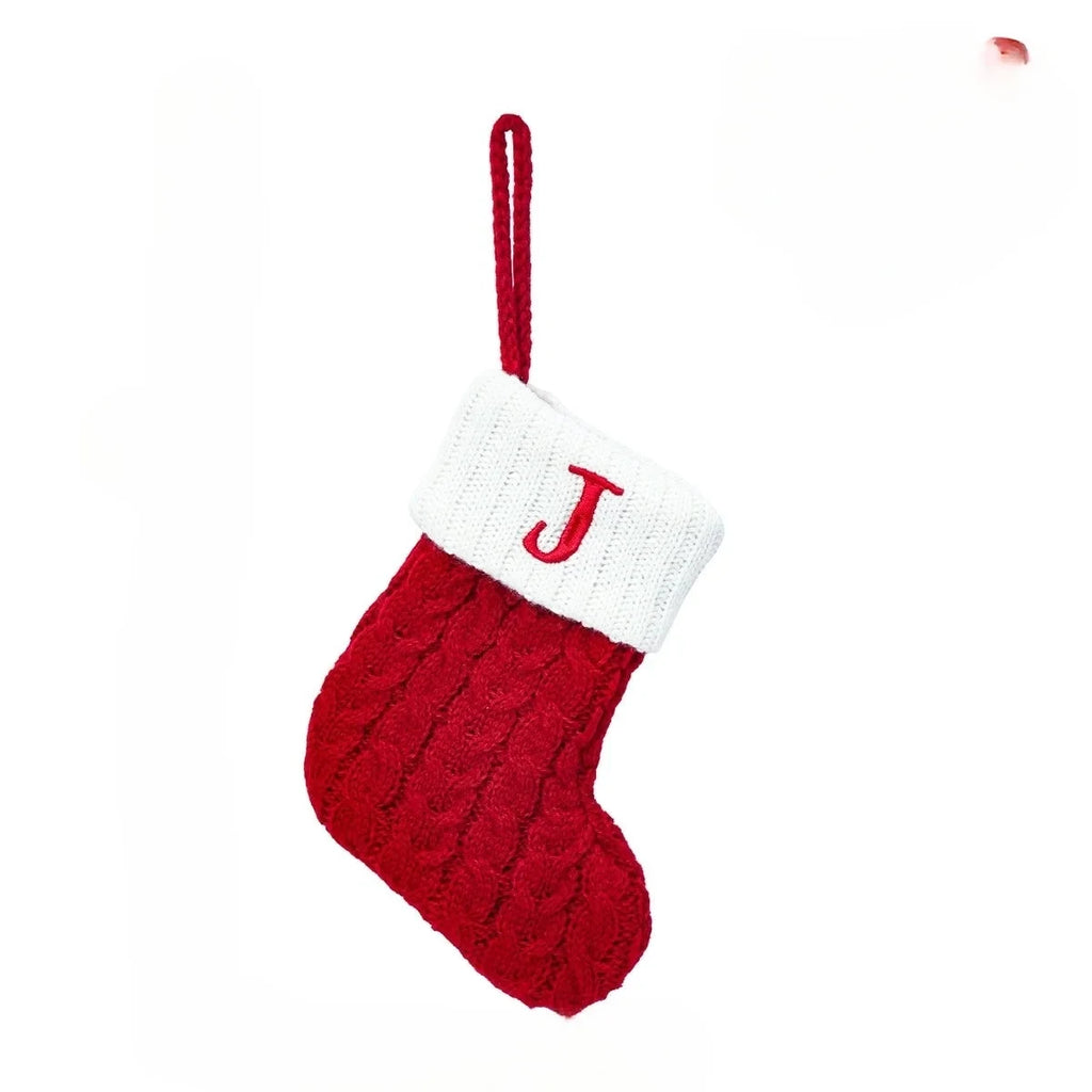 Personalized Mini Christmas Stocking with Cable Knit and Embroidered Initial - Image 15