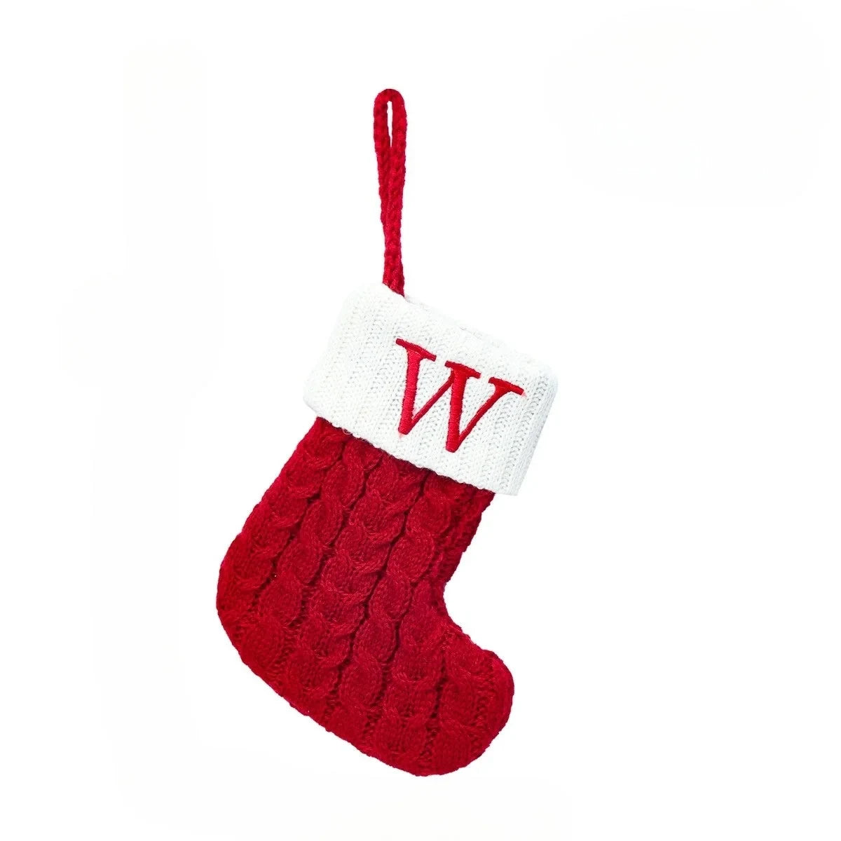 Personalized Mini Christmas Stocking with Cable Knit and Embroidered Initial - Image 20