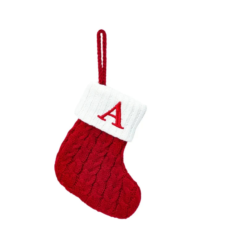 Personalized Mini Christmas Stocking with Cable Knit and Embroidered Initial - Image 4