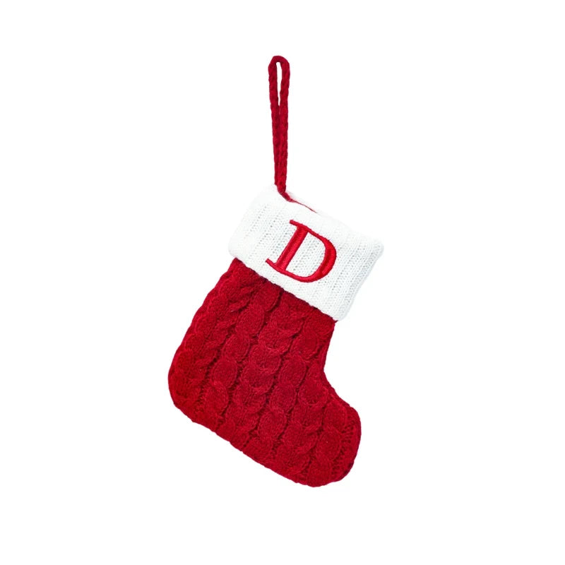 Personalized Mini Christmas Stocking with Cable Knit and Embroidered Initial - Image 7