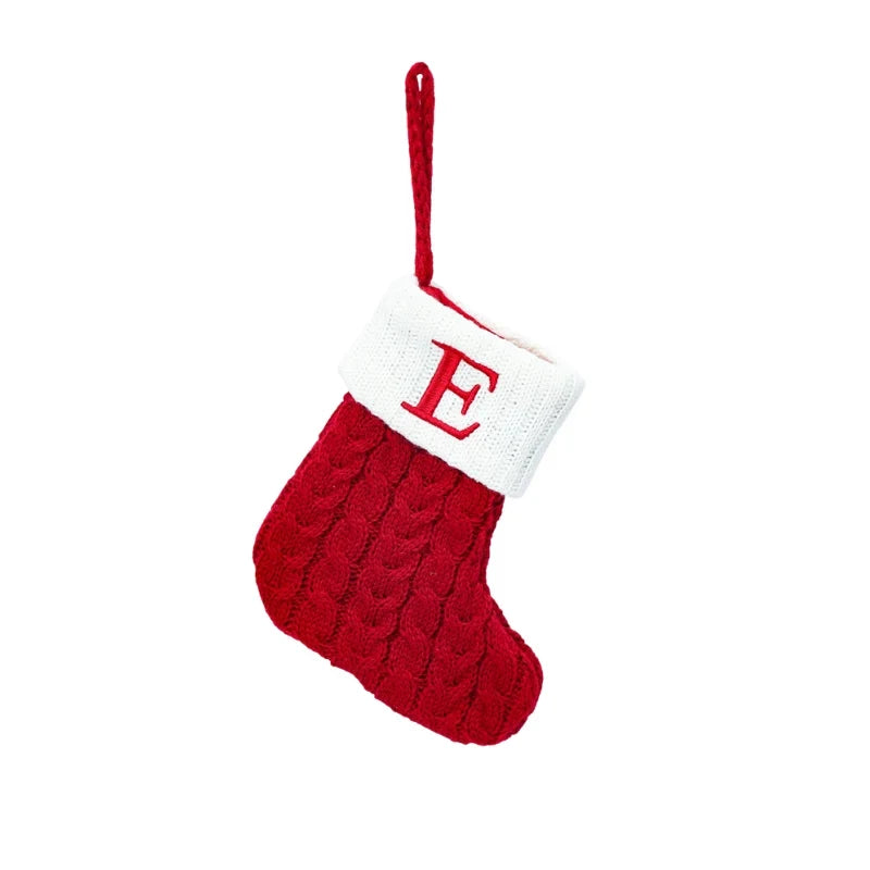 Personalized Mini Christmas Stocking with Cable Knit and Embroidered Initial - Image 8