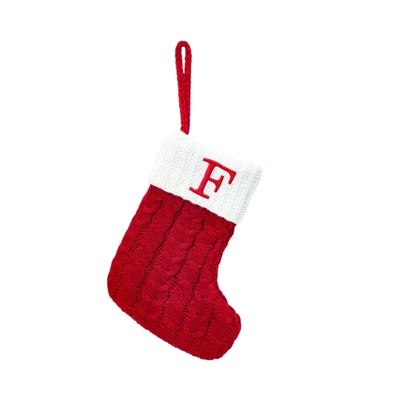 Personalized Mini Christmas Stocking with Cable Knit and Embroidered Initial - Image 9