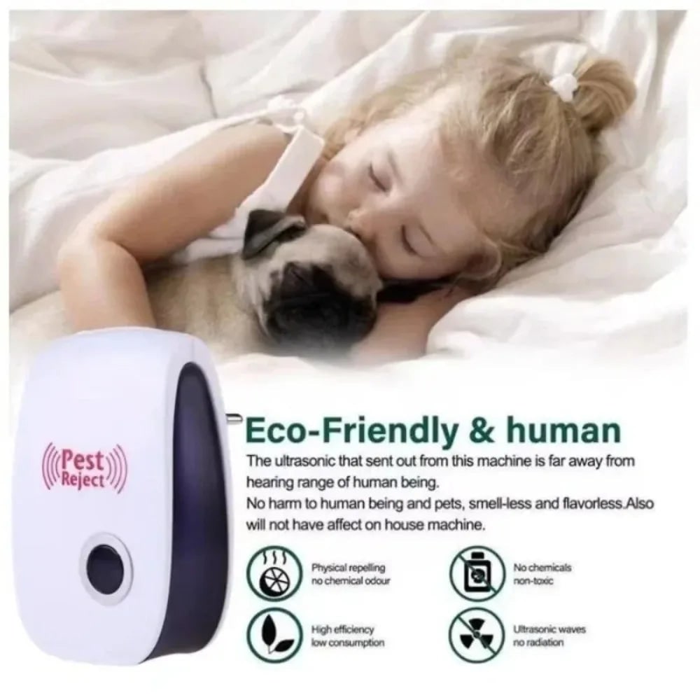 Pest Control Ultrasonic Rodent and Insect Repeller Plug-In Device with LED Indicator - Image 3