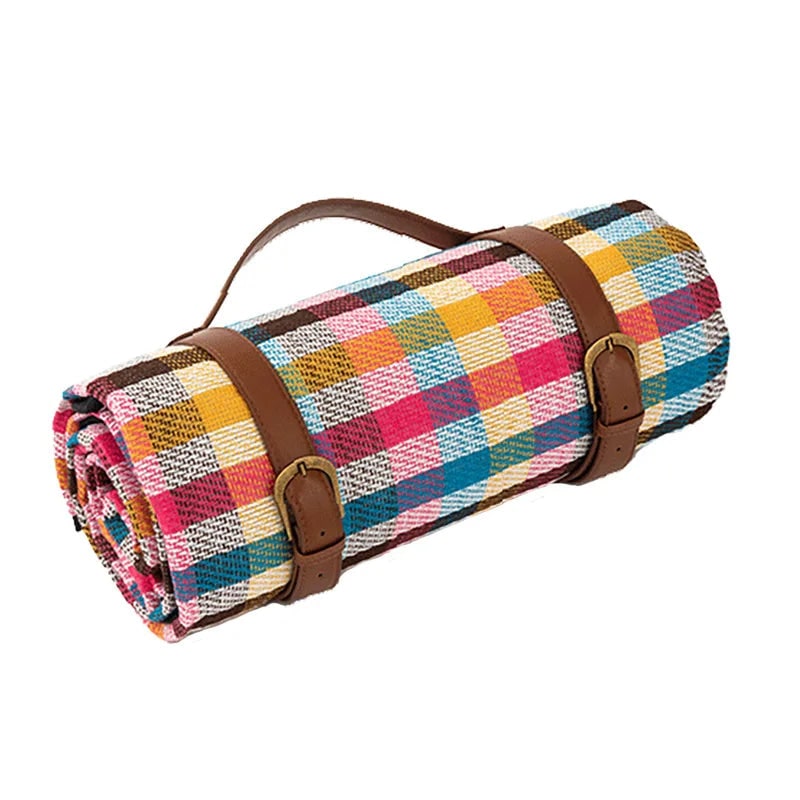 Picnic Blanket with Waterproof Backing Foldable Design and Carrying Strap - Image 3