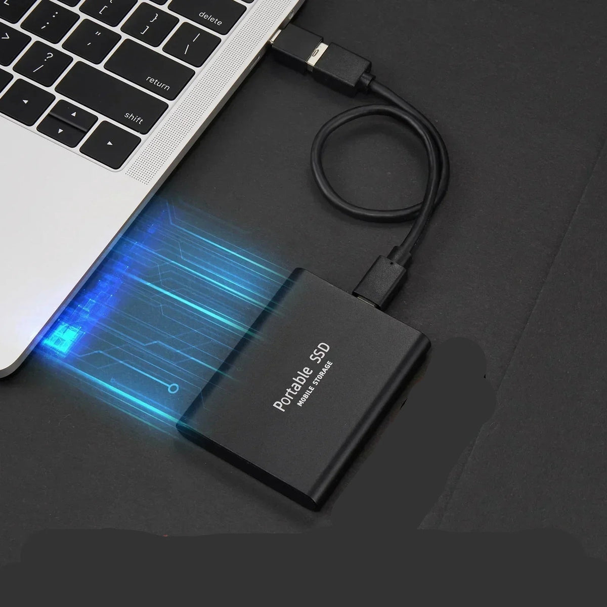 Portable External Ssd Drive with Usb-C and Aluminum Casing for Fast Data Transfer - Image 2
