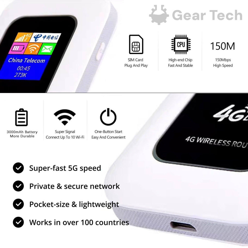 Portable WIFI Router with Lcd Display and Hotspot Function for Travel - Image 3