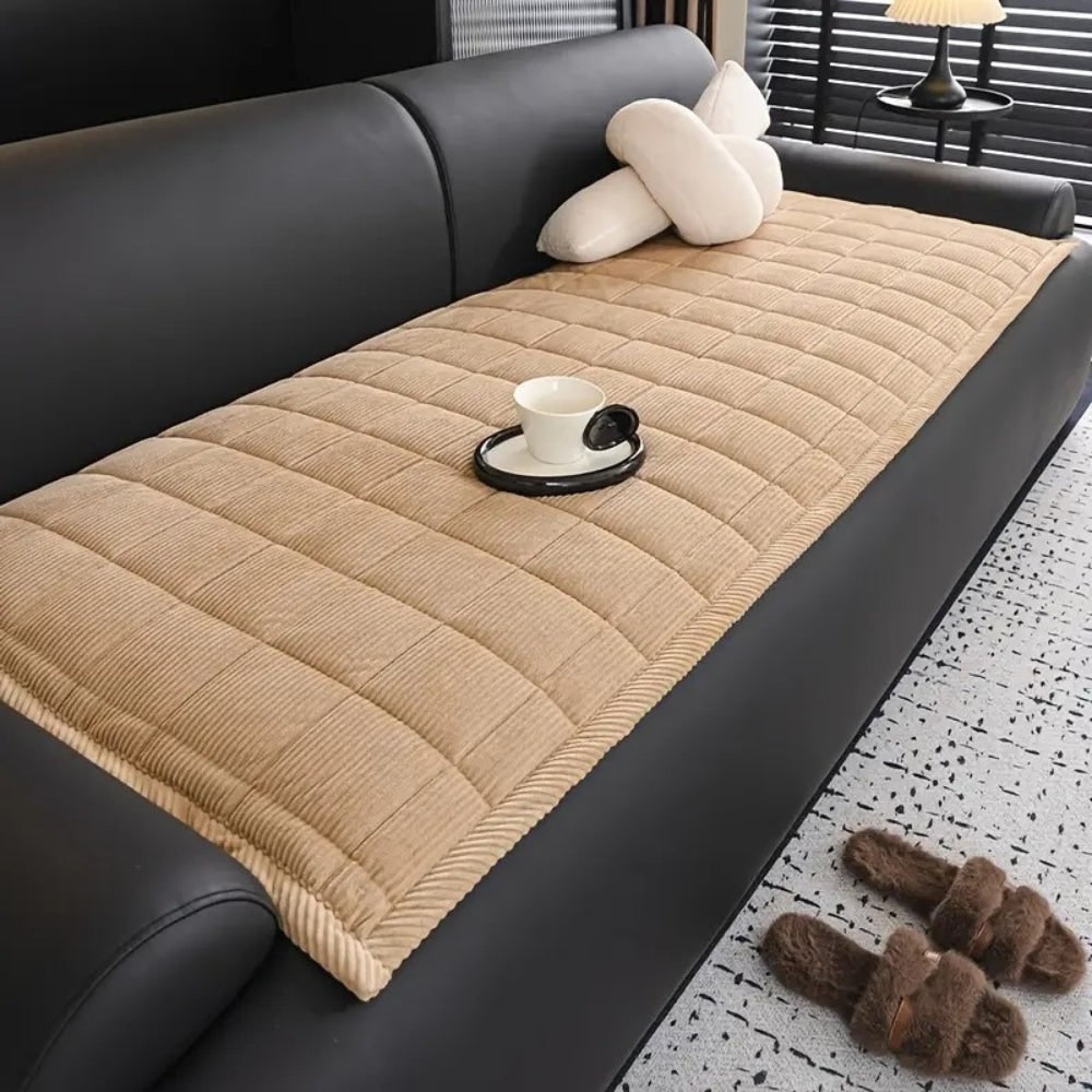 Quilted Corduroy Sofa Seat Covers with Padded Protection and Bound Edges - Image 5