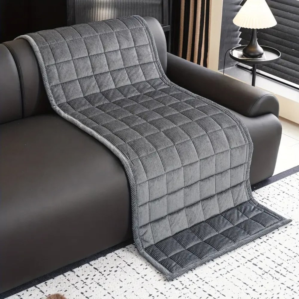 Quilted Corduroy Sofa Seat Covers with Padded Protection and Bound Edges - Image 8