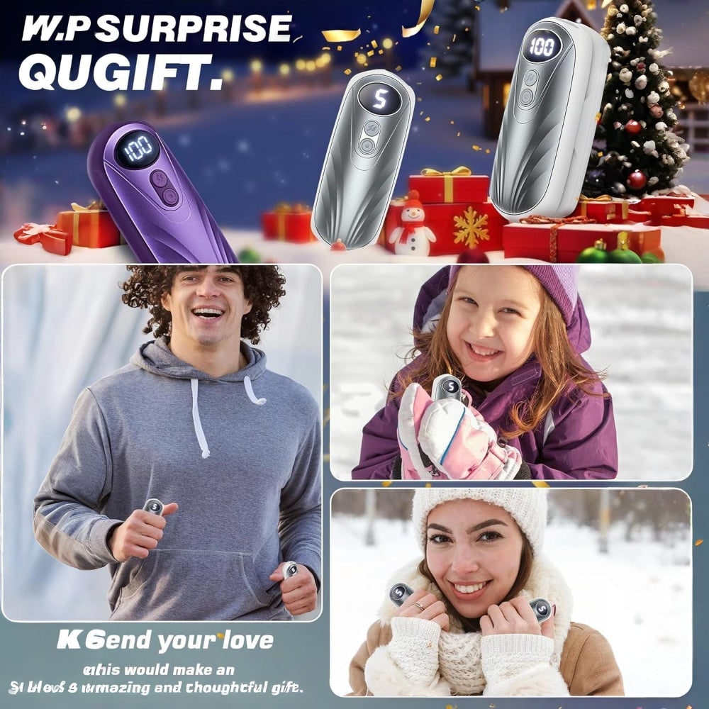 Rechargeable Hand Warmers with LED Display Five Heat Settings Set of 2 Portable Pocket Heaters - Image 12
