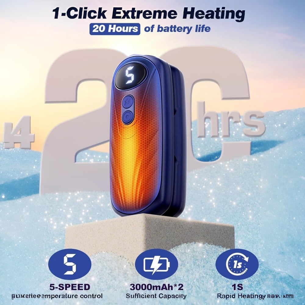 Rechargeable Hand Warmers with LED Display Five Heat Settings Set of 2 Portable Pocket Heaters - Image 28
