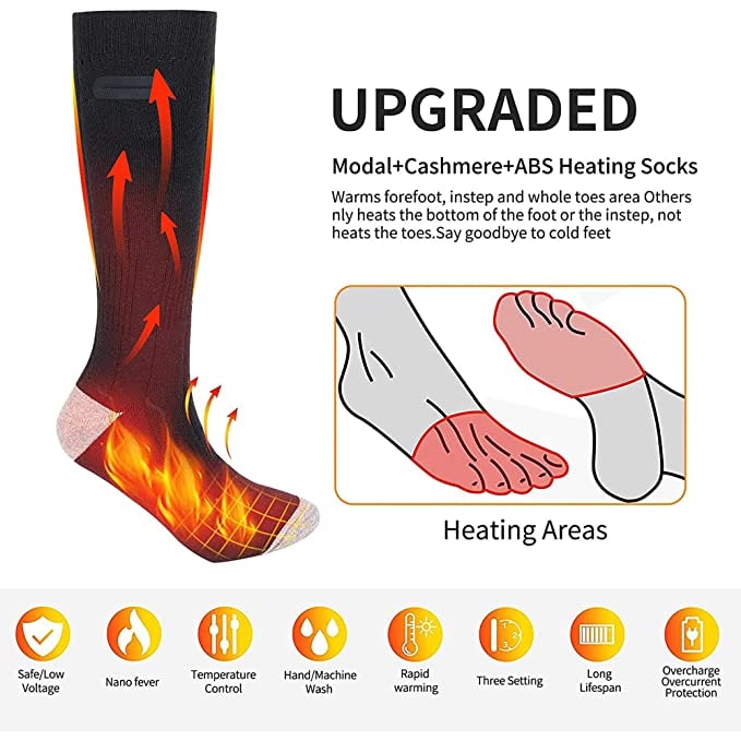 Rechargeable Heated Socks with Fast Heating and All-Day Warmth for Cold Weather - Image 3