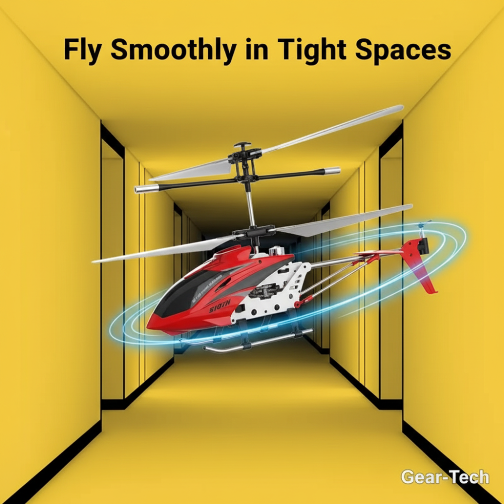 Remote Control Helicopter with Gyroscope Stabilizer and Metal Frame for Indoor Flight - Image 11