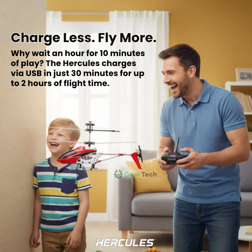 Remote Control Helicopter with Gyroscope Stabilizer and Metal Frame for Indoor Flight - Image 5