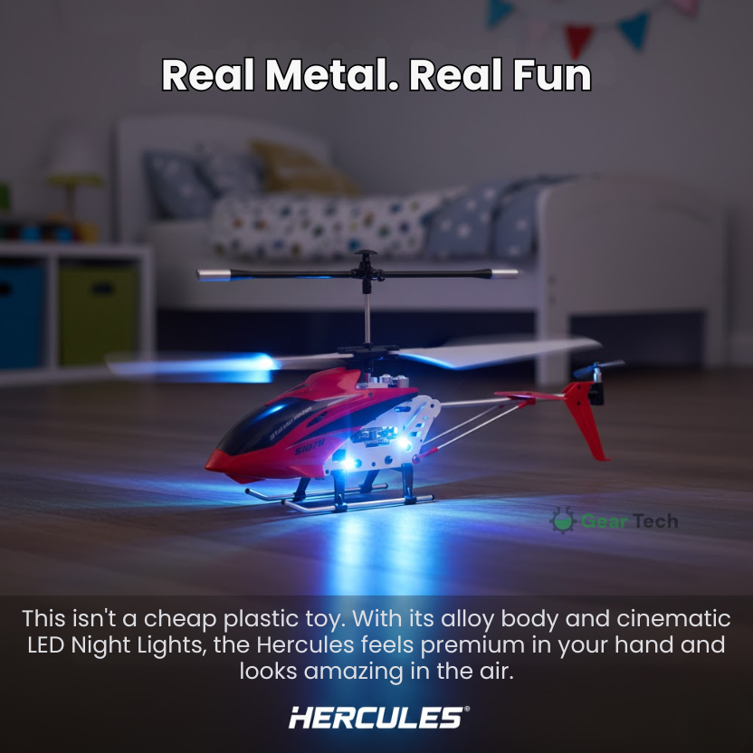 Remote Control Helicopter with Gyroscope Stabilizer and Metal Frame for Indoor Flight - Image 6