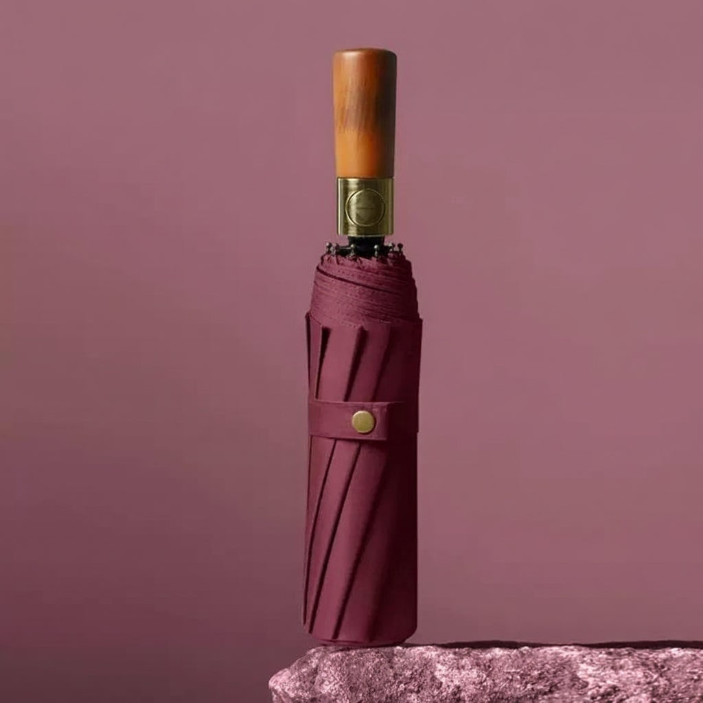 Repel Windproof Travel Umbrella with Automatic Folding Wooden Handle and Compact Design - Image 3