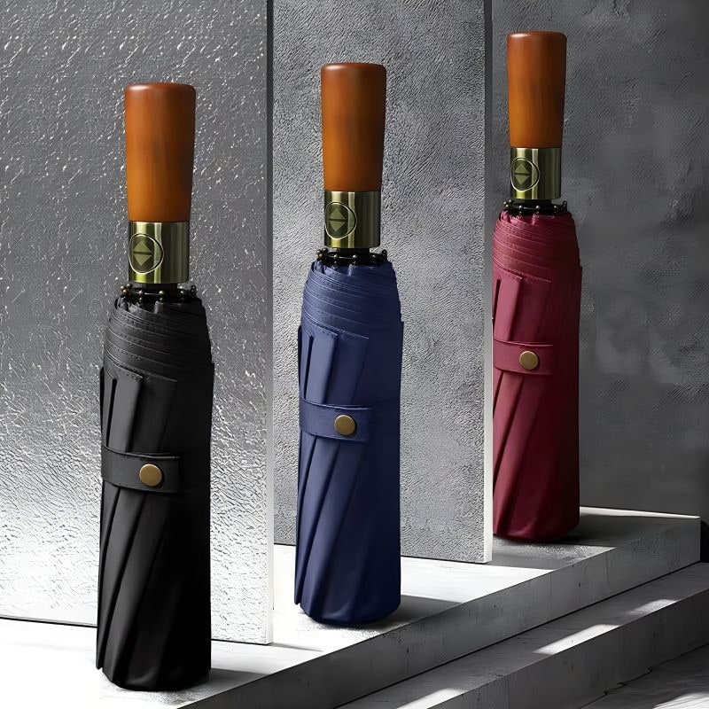Repel Windproof Travel Umbrella with Automatic Folding Wooden Handle and Compact Design - Image 7