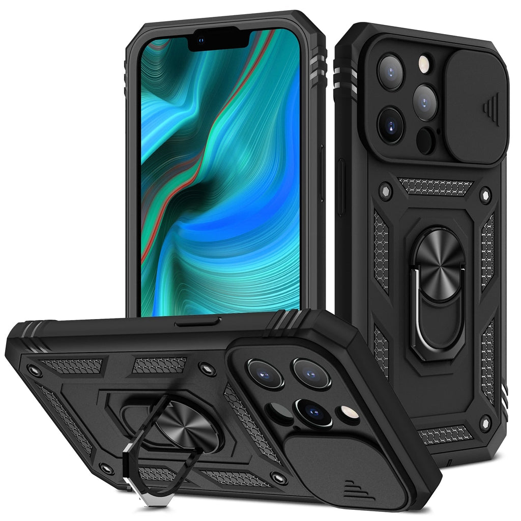 Rugged Shockproof Phone Case with Sliding Camera Cover and Kickstand - Image 5