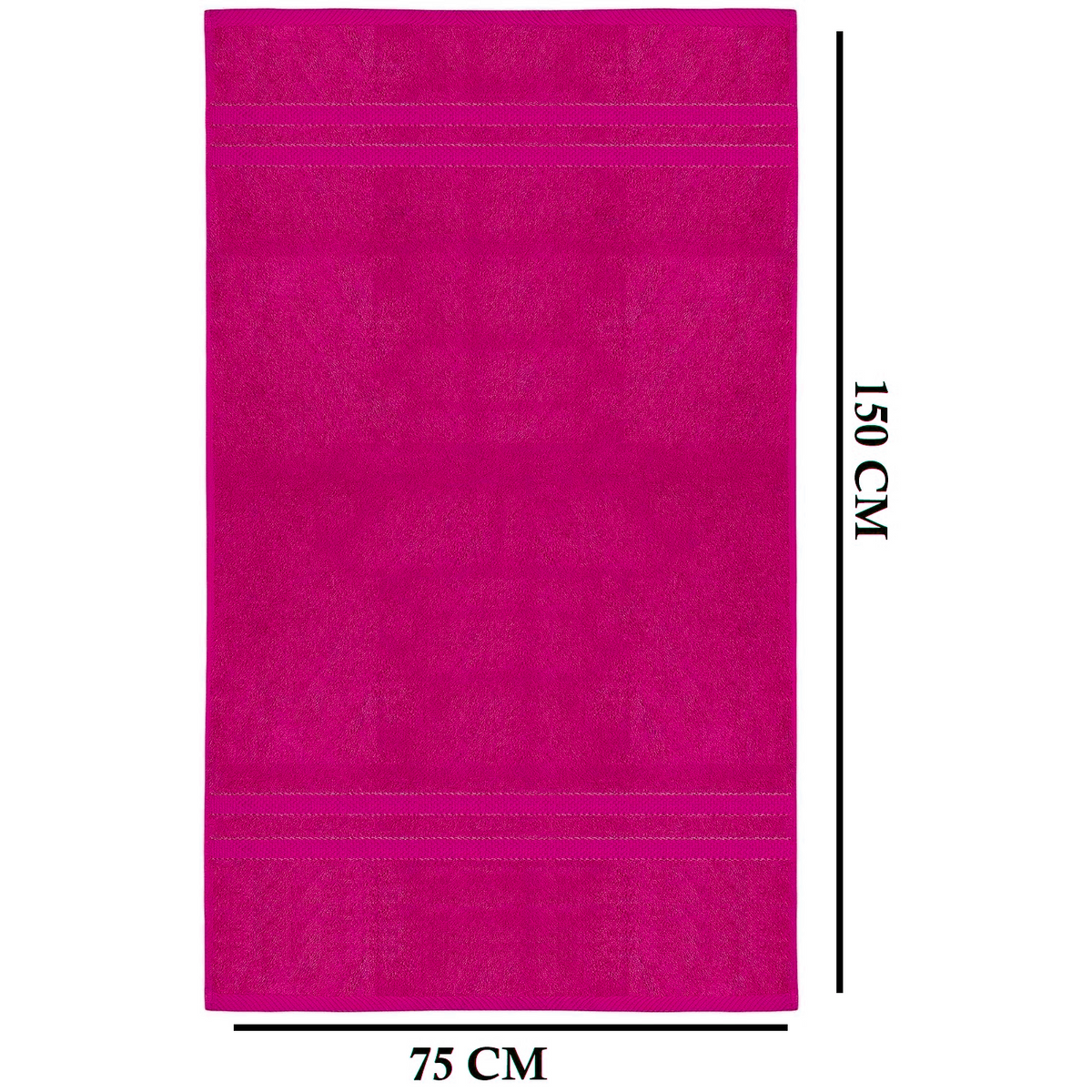 Set of 4 Large Bath Towels with Absorbent Cotton Terry Cloth and Dobby Border - Image 17