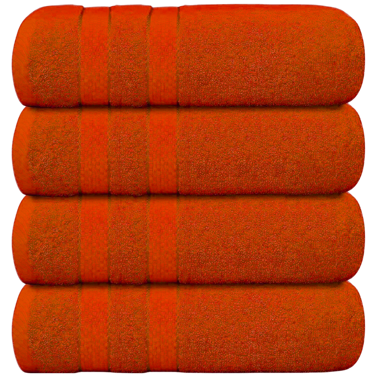 Set of 4 Large Bath Towels with Absorbent Cotton Terry Cloth and Dobby Border - Image 25