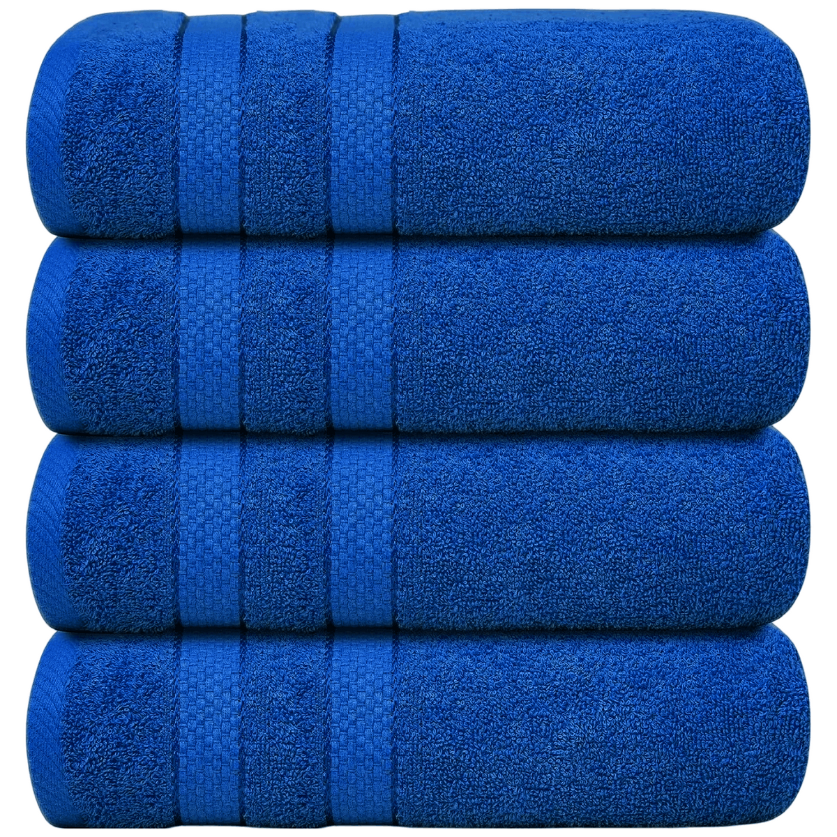 Set of 4 Large Bath Towels with Absorbent Cotton Terry Cloth and Dobby Border - Image 28